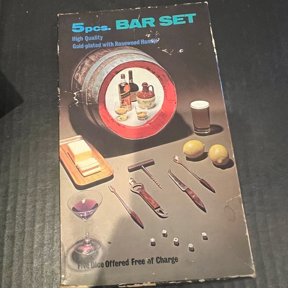 Vintage gold plated and rosewood bar set, 1960’s made in Japan. Original box - Picture 3 of 4